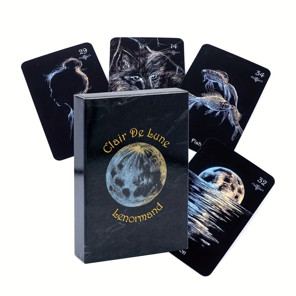 38 carte da oracolo Clair de Lune Lenormand, mazzo di carte da tarocchi, gioco di divinazione, carte da oracolo per principianti
