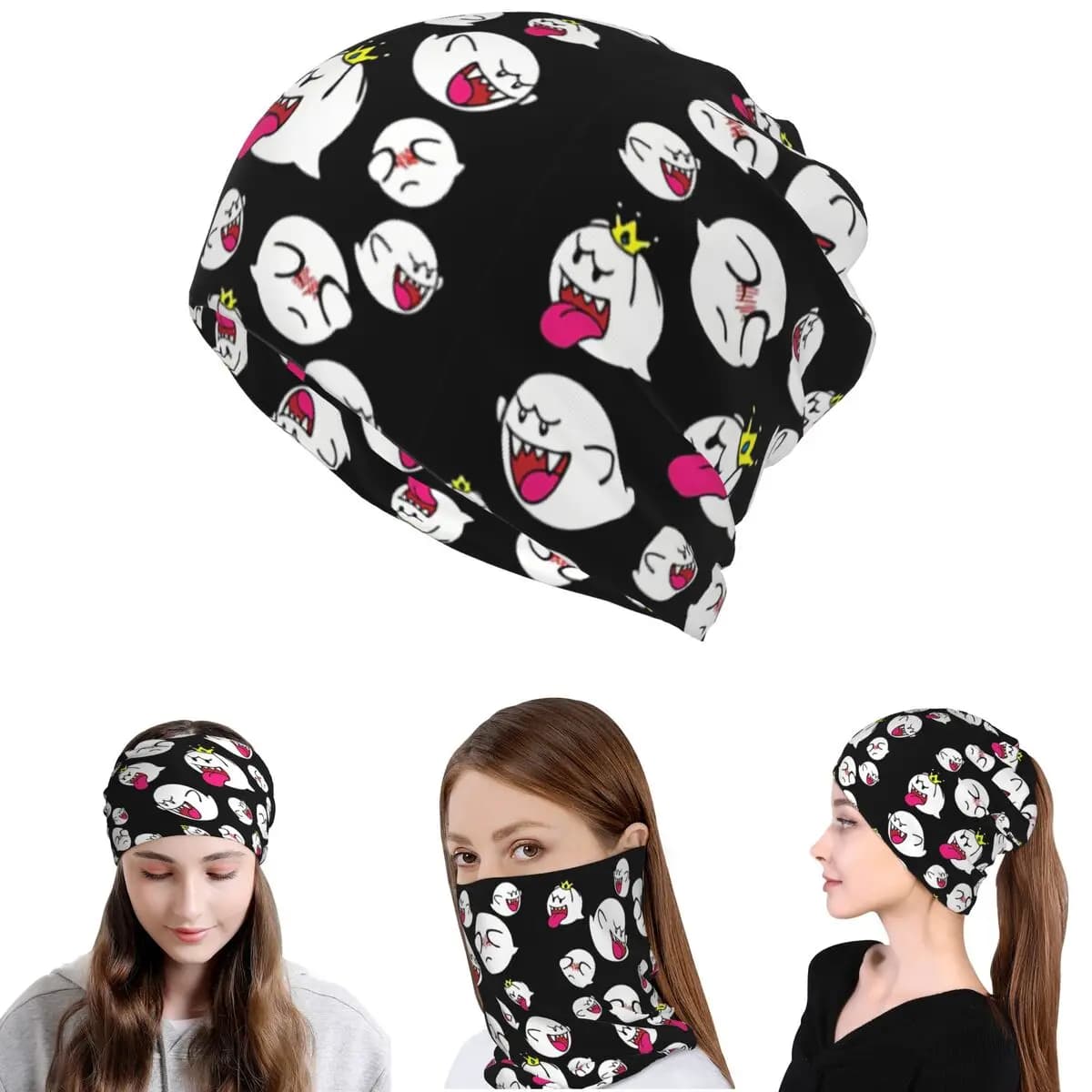 King Boo Bandana Neck Gaiter Mask Scarf Warm face mask Beanie Unisex Adult Windproof