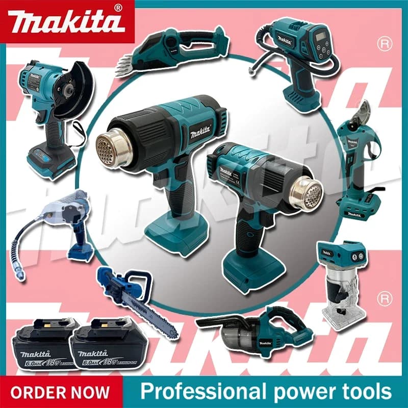 Utensili Makita all'ingrosso: Pistola ad aria calda senza fili, Sega elettrica a sciabola portatile, Utensili elettrici per 18V