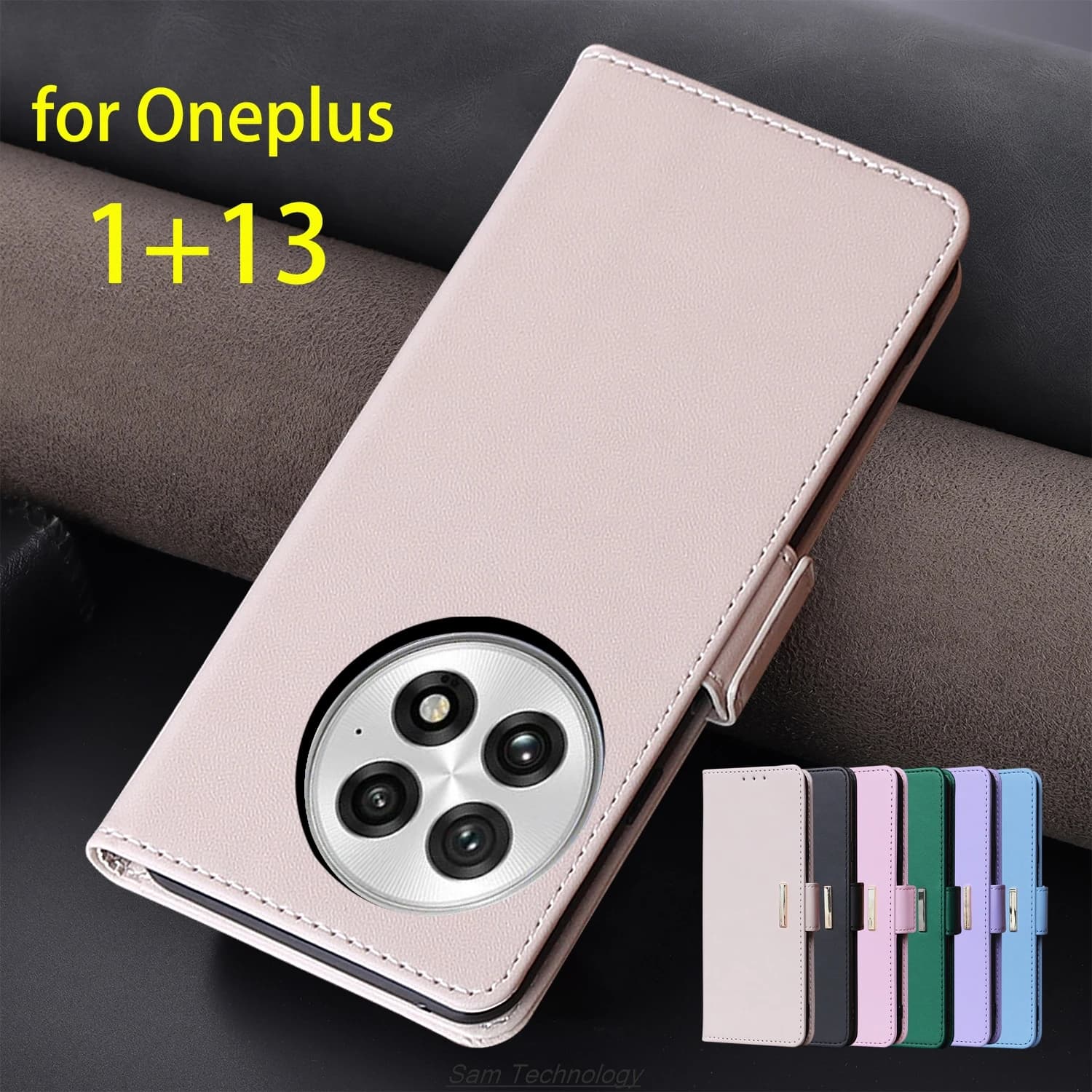 Custodia in pelle con fibbia magnetica per Oenplus 13 / 1 + 13 Portafoglio RFID BLOCCO Flip Cover femminile Semplice Capa Fundas Coque