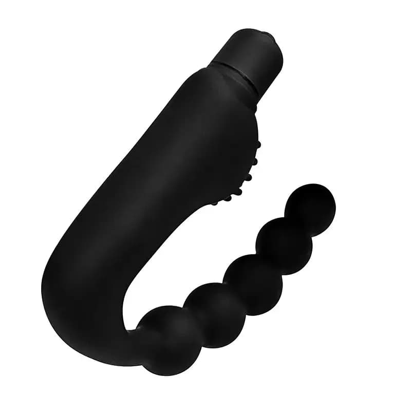 Massaggiatore Prostatico con Perline Anali Vibranti, 10 Modalità, Plug Anale per Uomini, Ricaricabile USB, Piacere Discreto per Divertimento in Camera da Letto