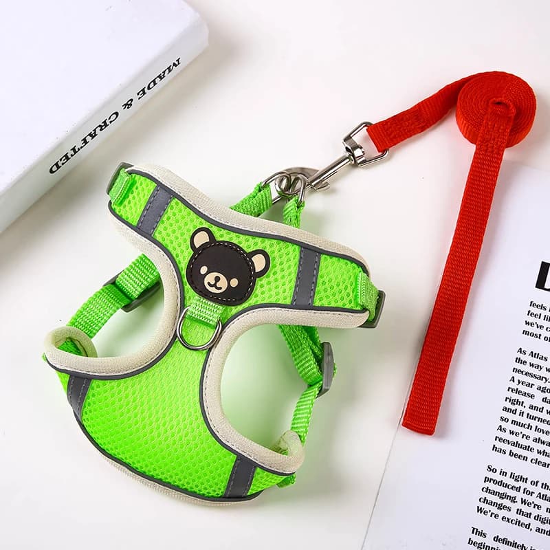 Dog Harness Adjustable Vest Walking Traction Rope Set for Dog Collar Breathable Mesh Harness for Small Medium Cat Dog Pet Lead