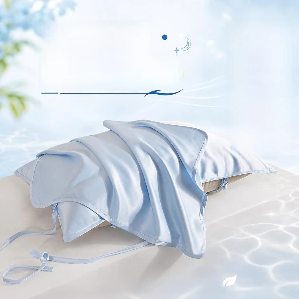 Ice Silk Pillowcase Silk Cool Sensation Pillow Cover Towel Home Use Pair Core Pillowcase Pillow Cover Towel Polyester Fiber