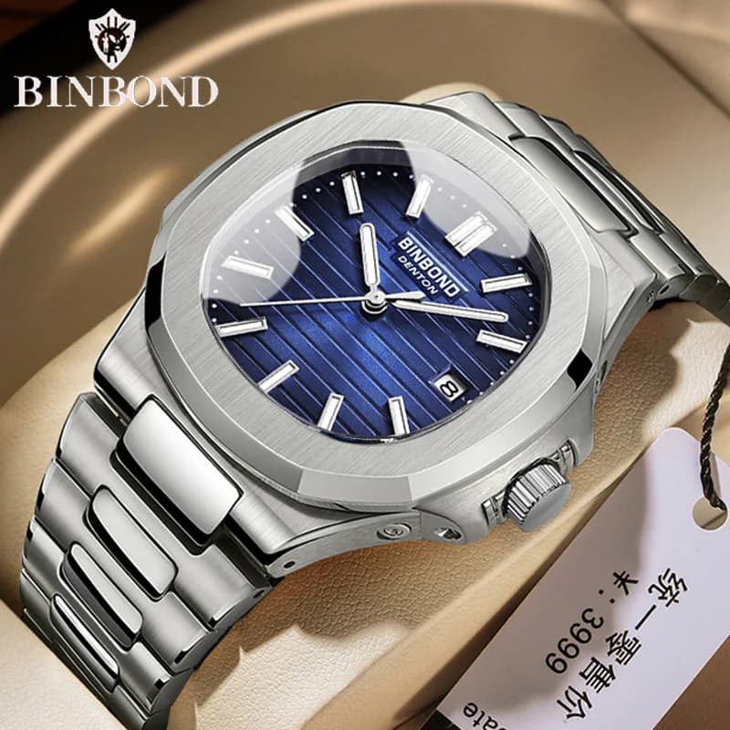 BINBOND Luxury Quartz Men's Watch Of Best Brands Waterproof Men's Watch With Date Stainless Steel Business Men's Watch Relogio Masculino