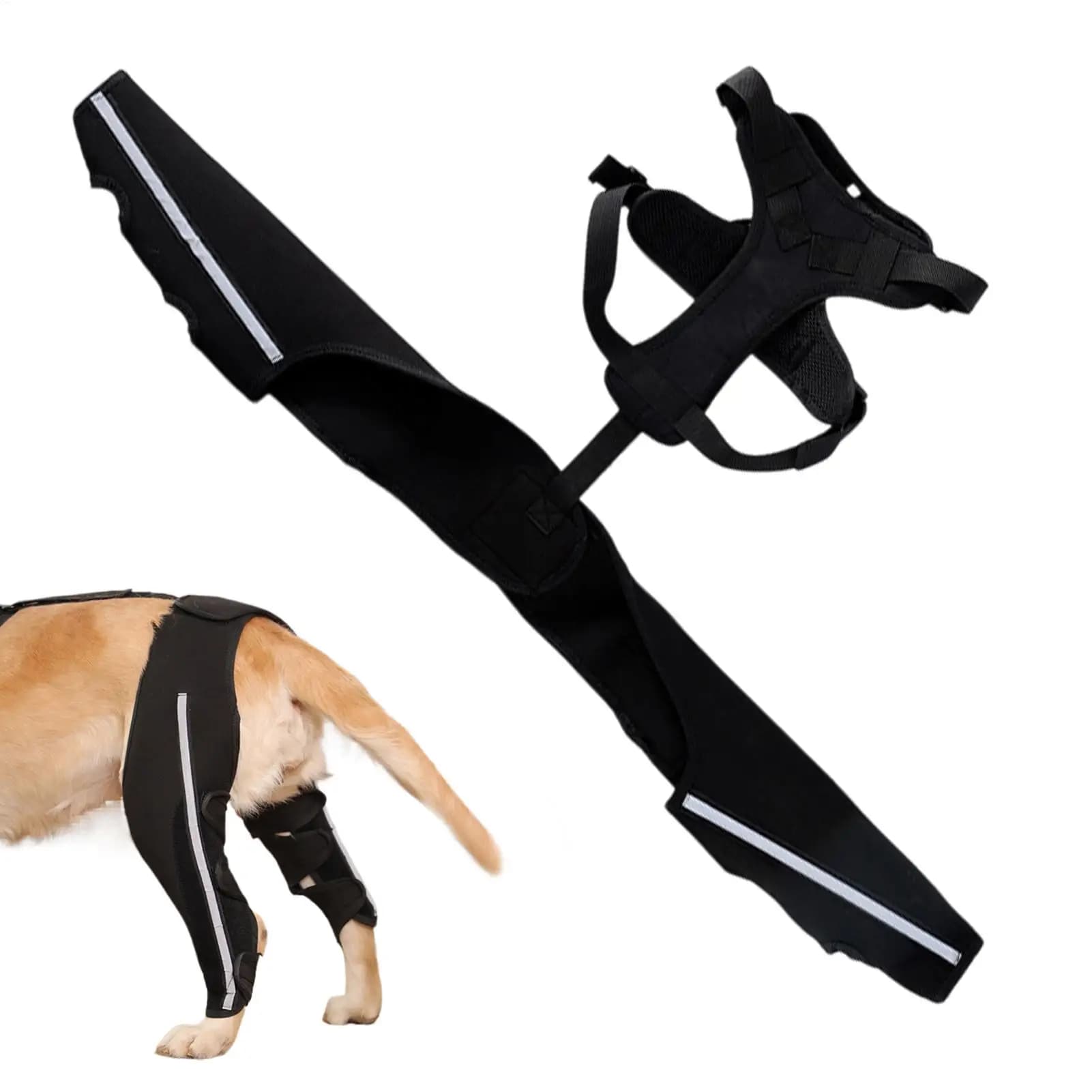 Imbracatura di supporto per cani per zampe posteriori con cinghia riflettente, imbracatura di sollevamento, marsupio trasportatore, ginocchiera traspirante per cani anziani con infortuni articolari o rotture