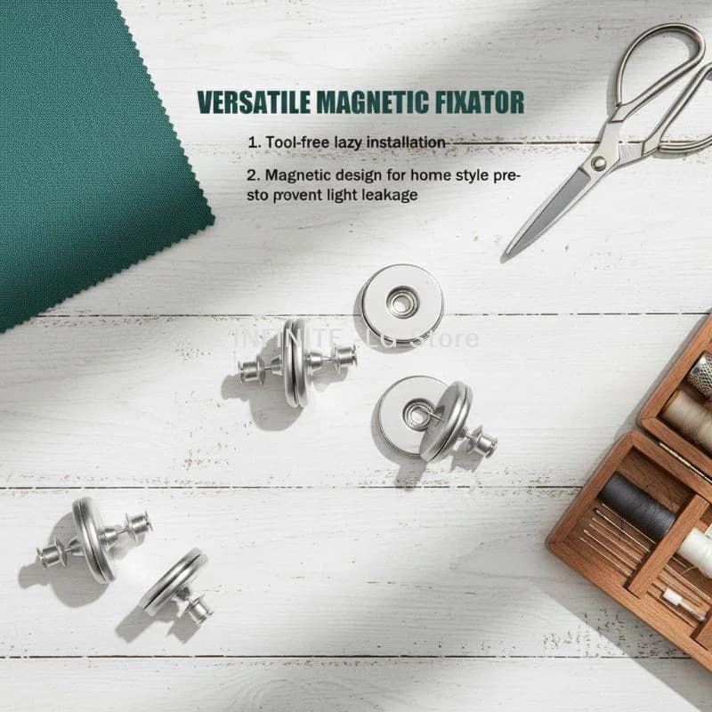 1 Paio di Bottoni Magnetici per Tende, Clip di Fissaggio Rimovibili, Chiusura Magnetica per Finestre, Previene l'Ingresso della Luce