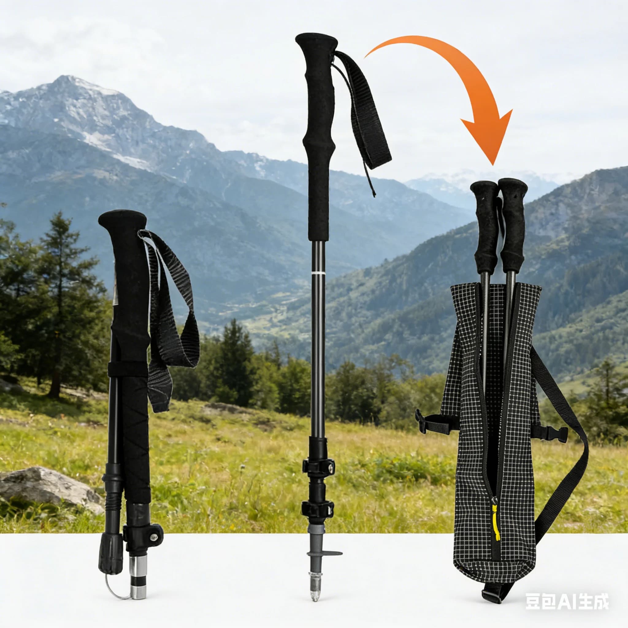 74x18cm Climbing Stick Bag, Adjustable Shoulder Strap, Waterproof, Trekking Stick Accessories