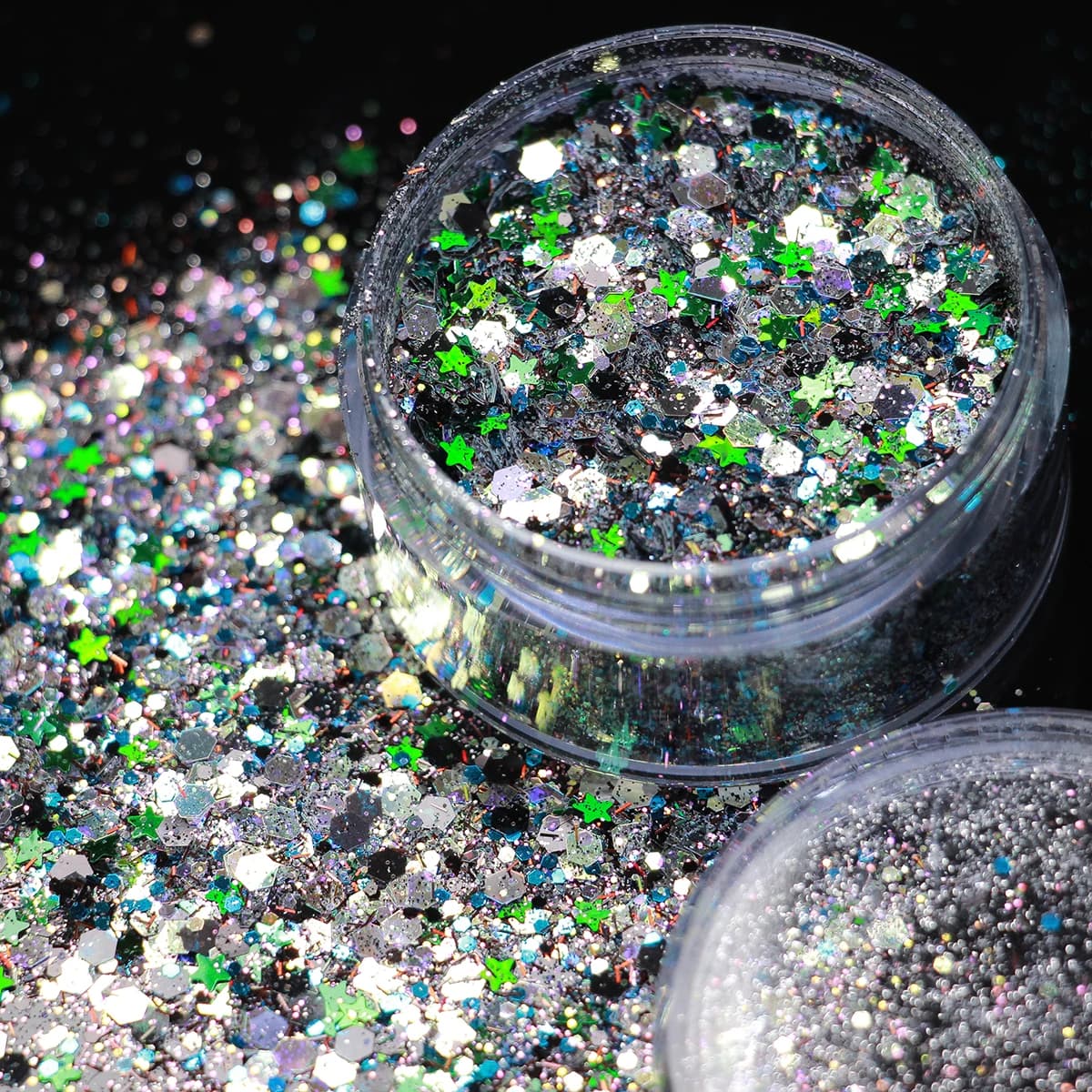 Glitter olografici grossi per decorazioni per unghie Glitter per artigianato Festival Paillettes Polvere Unghie Arte Resina epossidica Paillettes Fiocco Sparkle