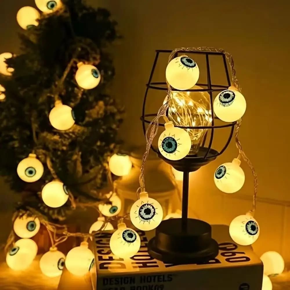 Creative Eyeball String Light 10/20 LED Decorative Light Halloween LED String Light Atmosphere Light Portable