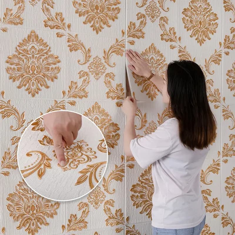 3D Wall Sticker Wallpaper Self-adhesive Thickened Living Room Bedroom Warm Waterproof Moisture-proof TV Background Decoration