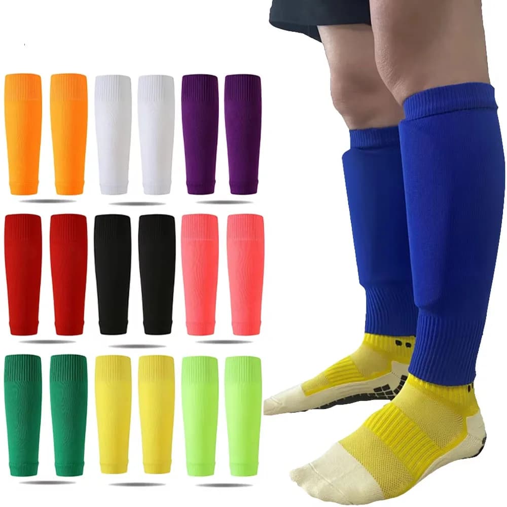 1 Paio di Calze Professionali da Calcio, Protezioni per Gambe da Corsa, Calcio e Basket, Coprigambe Traspiranti, Maniche a Compressione per Polpacci