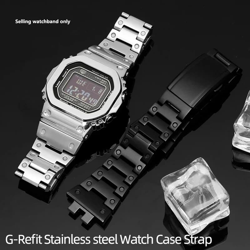 Cinturino per orologio in acciaio inossidabile massiccio per Casio G-SHOCK-GMW-B5000 Cinturino per orologio piccolo braccialetto quadrato Accessori per orologi Cintura