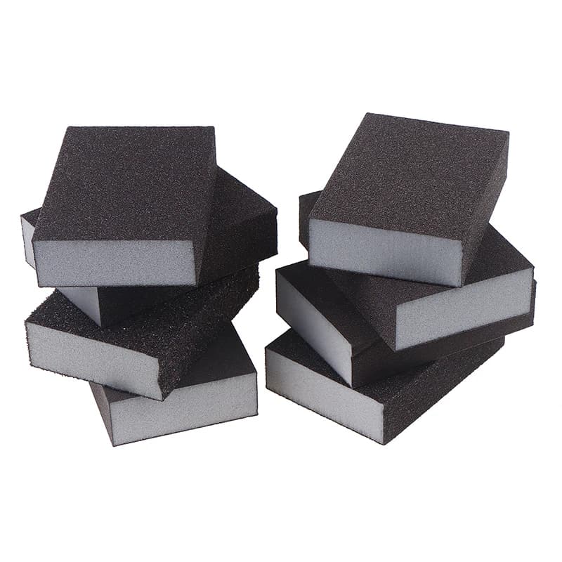 Set di 3 Spugne Abrasive per Lucidatura, Blocchi di Spugna per Levigatura Manuale, Riutilizzabili e Lavabili per Metallo, Legno, Cartongesso e Vetro