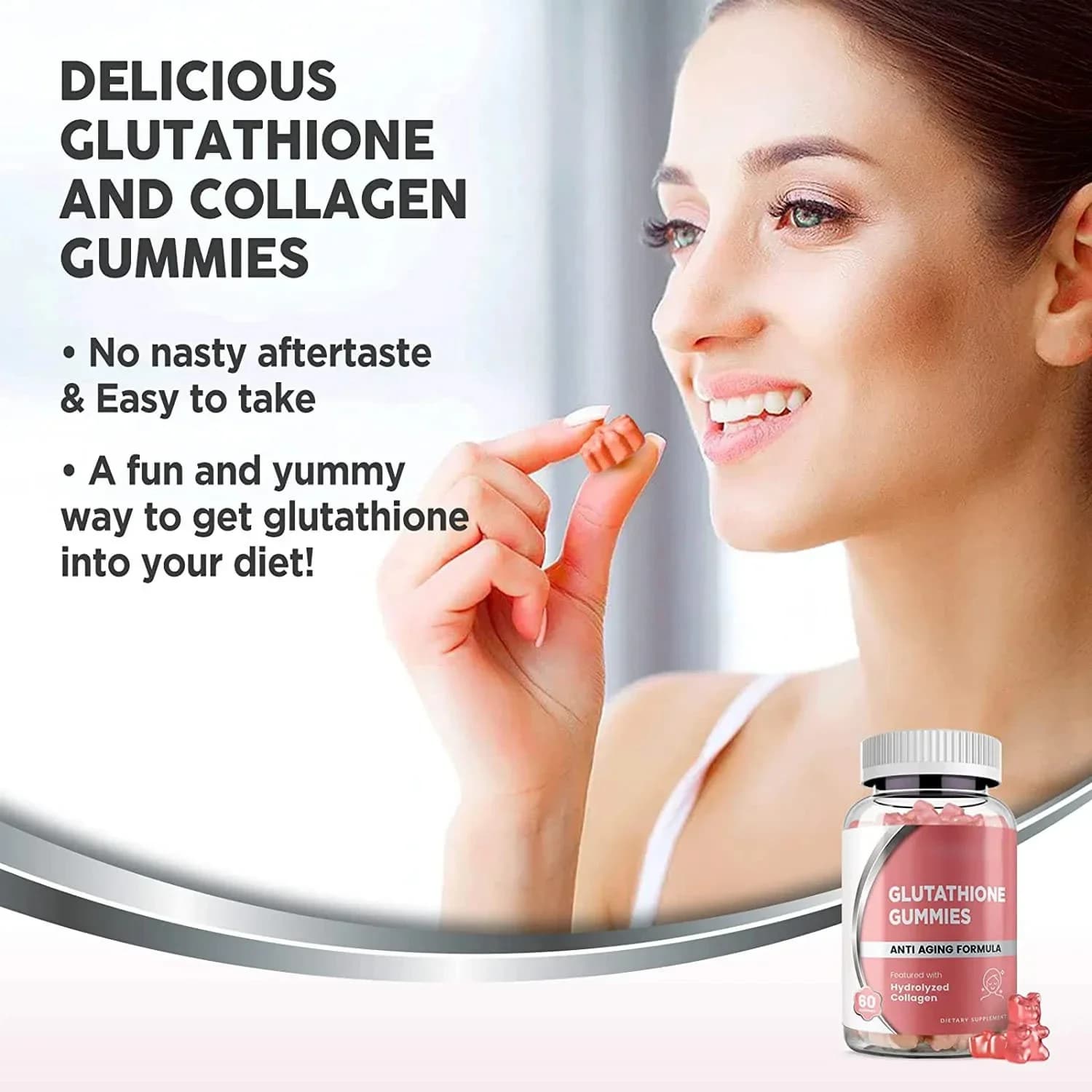 60 pillole glutatione pelle viso collagene schiarente caramelle morbide