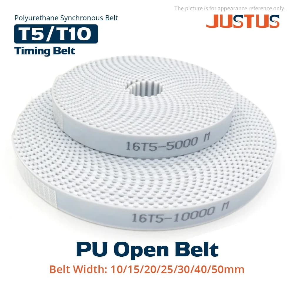 Cinghia aperta in PU di alta qualità tipo T5/T10 Larghezza 10/15/20/25/30/40/50mm Cinghia di trasmissione in poliuretano temporizzato per 3DPrinter ecc.
