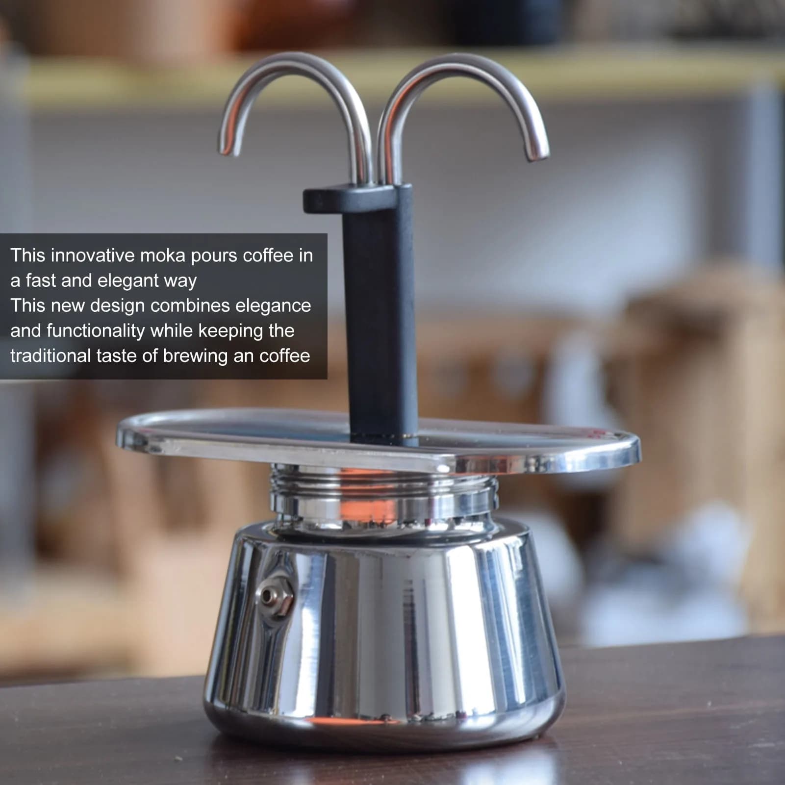 2 tazze 100ML Moka Pot doppia testa in acciaio inox Moka caffettiera italiana fai da te condotto caffettiera