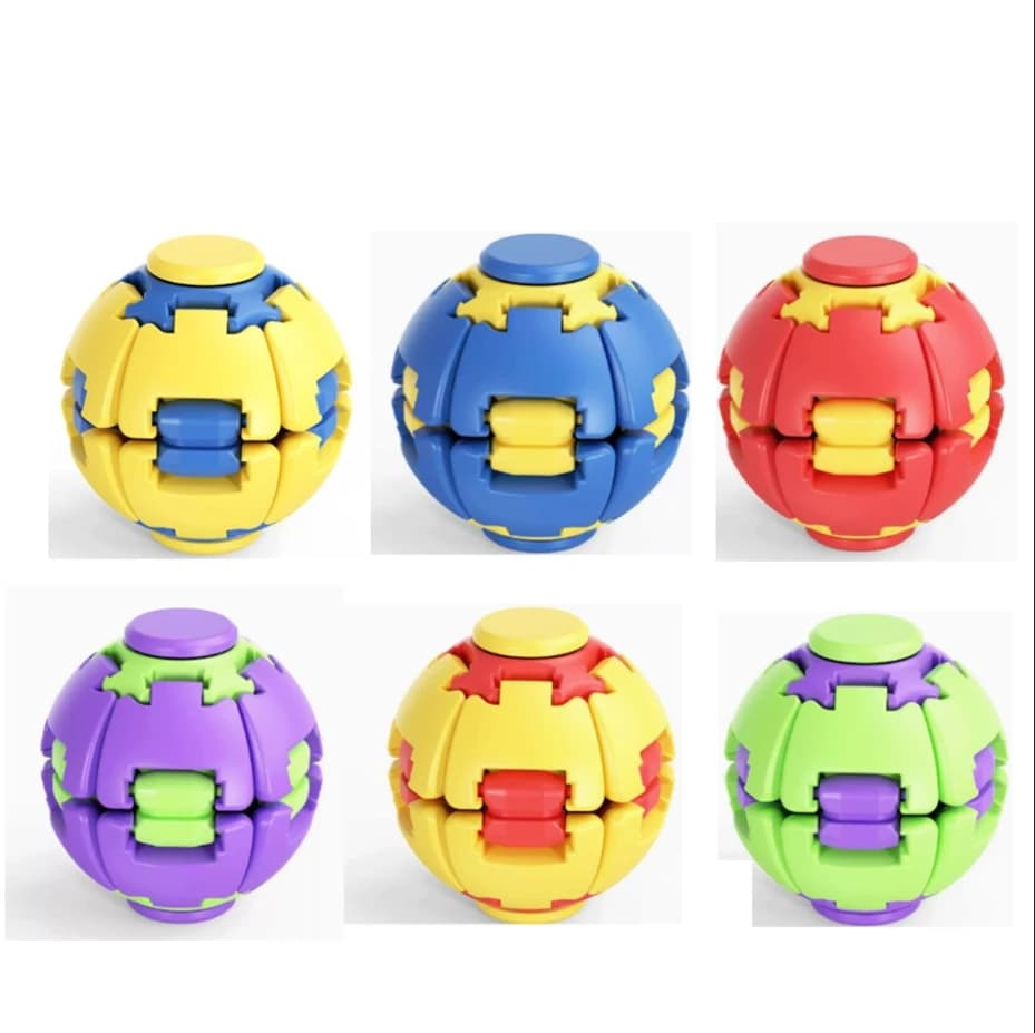 3D Printed Press-to-Spin Fidget BallOne Click Deform Fidget Spinner Ball, Smooth Rotating Stress Relief Sensory Toy