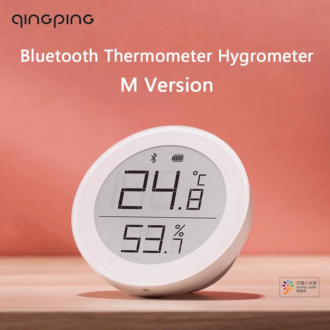Qingping Termometro Igrometro Bluetooth 5.0 Sensore di umidità della temperatura Schermo dell'inchiostro Funziona con l'APP Mi Home Interruttore domestico