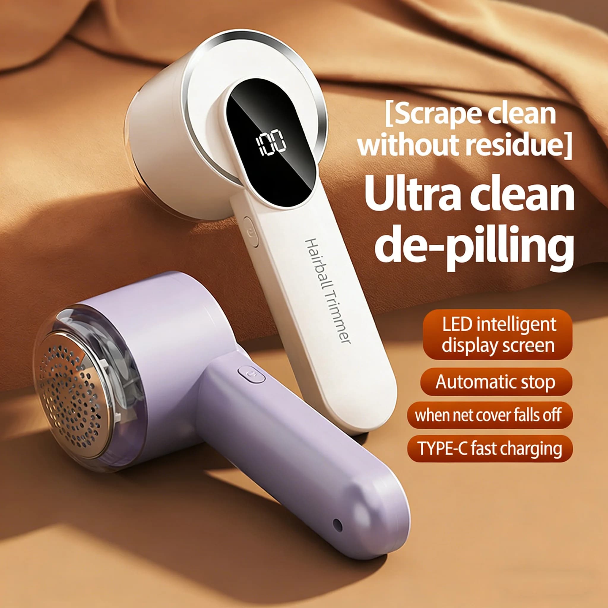Levapelucchi per vestiti LED Elettrico Digitale Pellet Fluff Remover Palla per capelli Trimmer USB Ricaricabile Fuzz Tessuto Rasoio Maglione