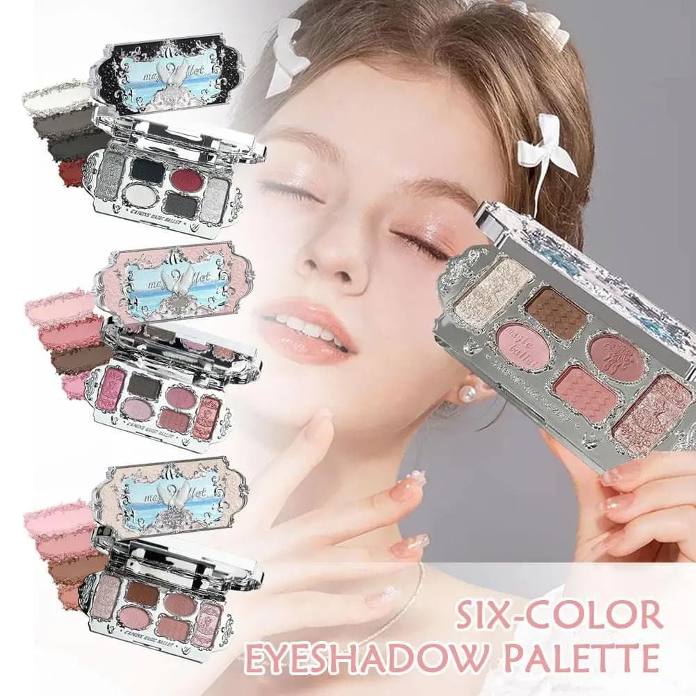 6 Color Eyeshadow Matte Pearl Combination Waterproof Highly Pigmented Long Lasting Makeup