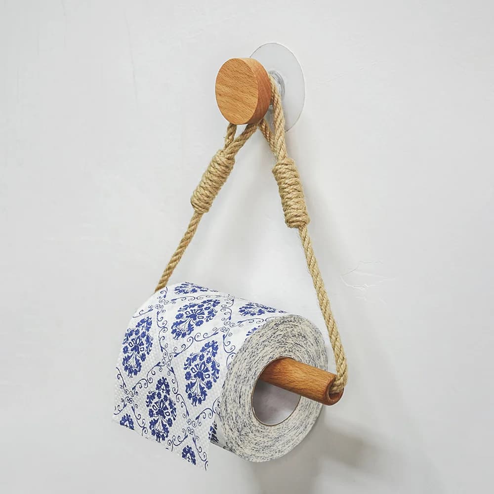 1pc Pratico porta carta igienica Montaggio a parete Bagno Accessori per il bagno Porta carta igienica in legno