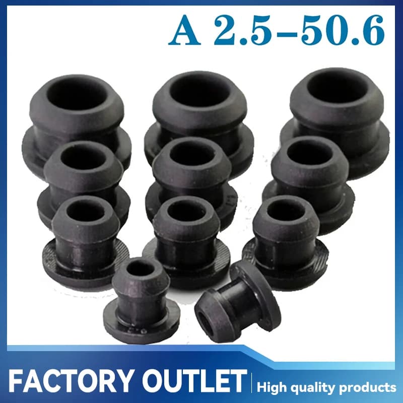 1-10 pieces 2.5-50.6mm black conical snap silicone rubber type T closure caps end caps inserts for high temperature cap tubes