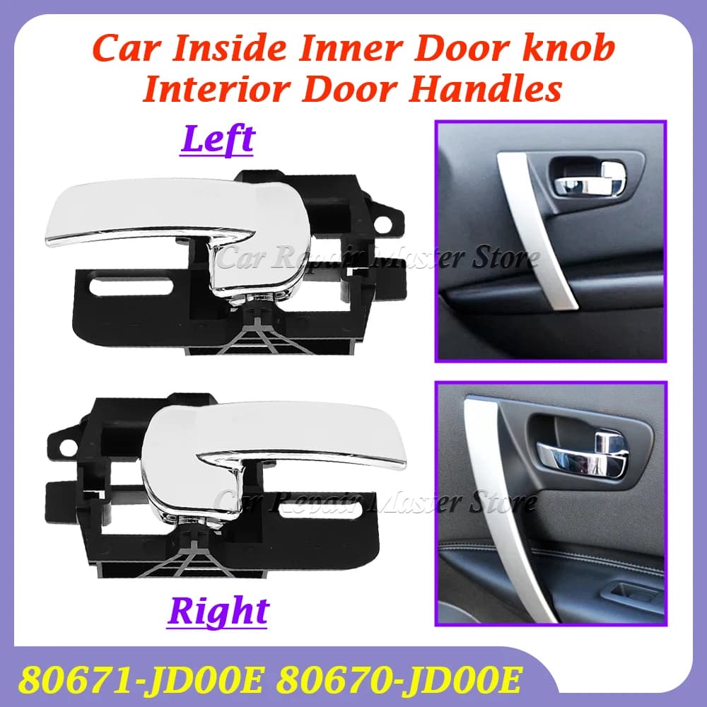 Per Nissan 07-13 QASHQAI J10 Auto All'interno Manopola Interna Della Porta Maniglie Per Porte Interne 80671-JD00E 80671JD00E 80670-JD00E 80670JD00E