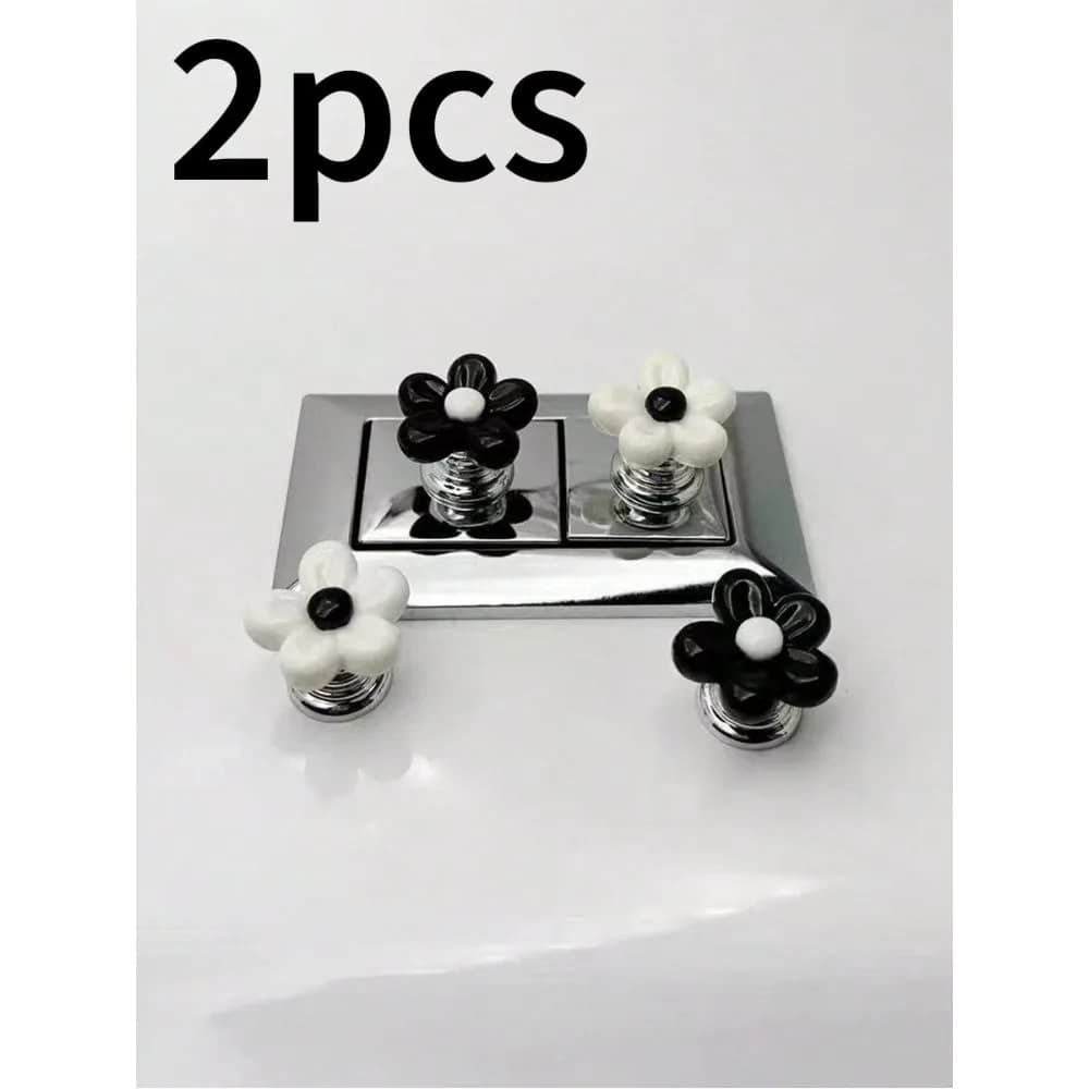 Floral Cartoon Toilet Flush Handle, Flower-Shaped Toilet Flush Button, Toilet Tank Button, Flower-Shaped Toilet Presser, Toilet Flush Button Push Rod Tool, Creative Flower Drawer Cabinet Handle, - Easy To Press, Stylish Bathroom Accessory, Adds An Elegant