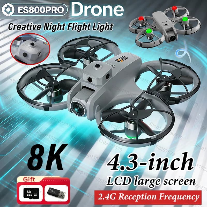 ES800PRO UAV 4.3 inch remote 360° strobe light with double flip Double camera Professional 1080P HD FPV For teenagers and adults Airplay