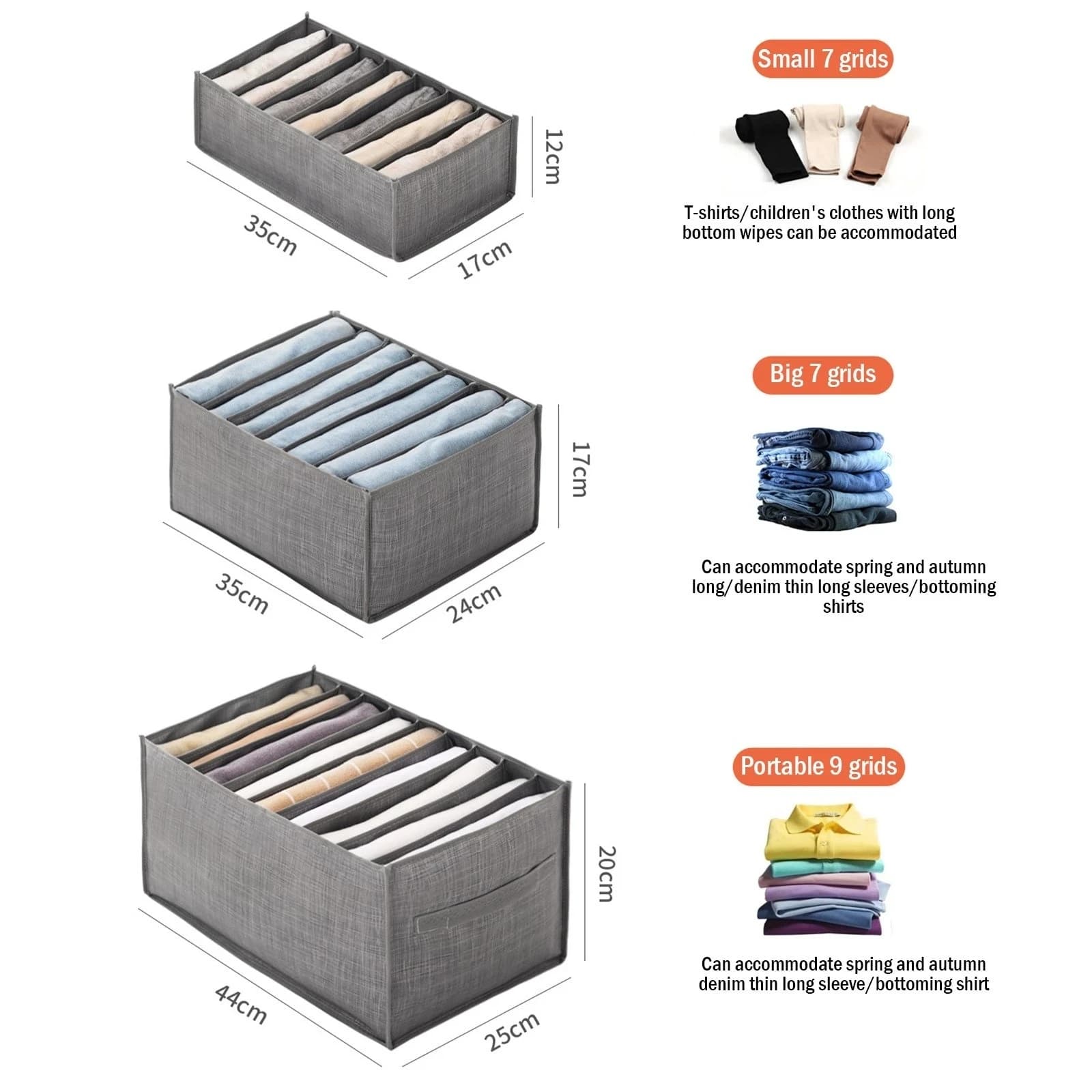 Organizzatore per Vestiti, Scatola Portaoggetti per Pantaloni, Jeans, Biancheria Intima, Reggiseni, Calzini, Contenitore con Scomparti per Armadio e Guardaroba