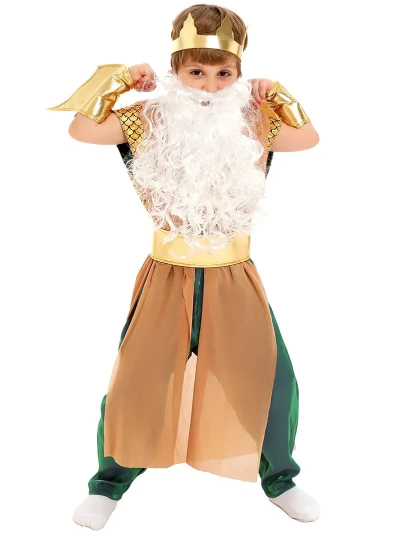 Halloween Cosplay Poseidon Sea God Cosplay sea King Outfit Costume Halloween Poseidon