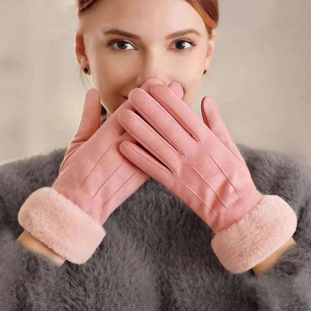 Guanti casual in pelle scamosciata antivento Guanti sportivi morbidi e confortevoli da ciclismo Touch screen caldo Guanti invernali da donna Autunno/Inverno