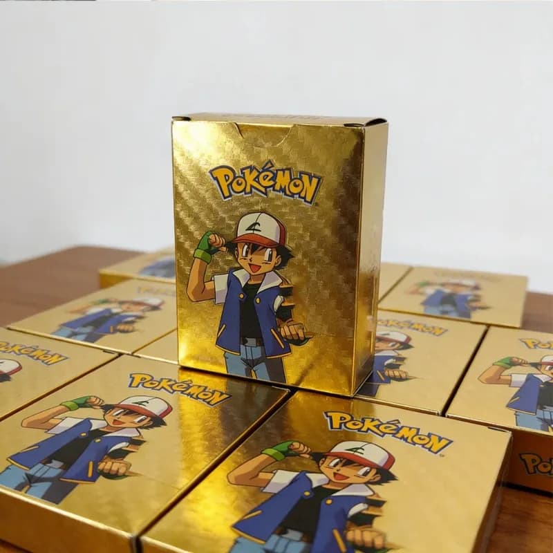 55PCS Pokemon Cards Vmax GX Gold Foil Flash Box Party Interactive Game English Spanish Colorful Game Battle Collection Card Gift