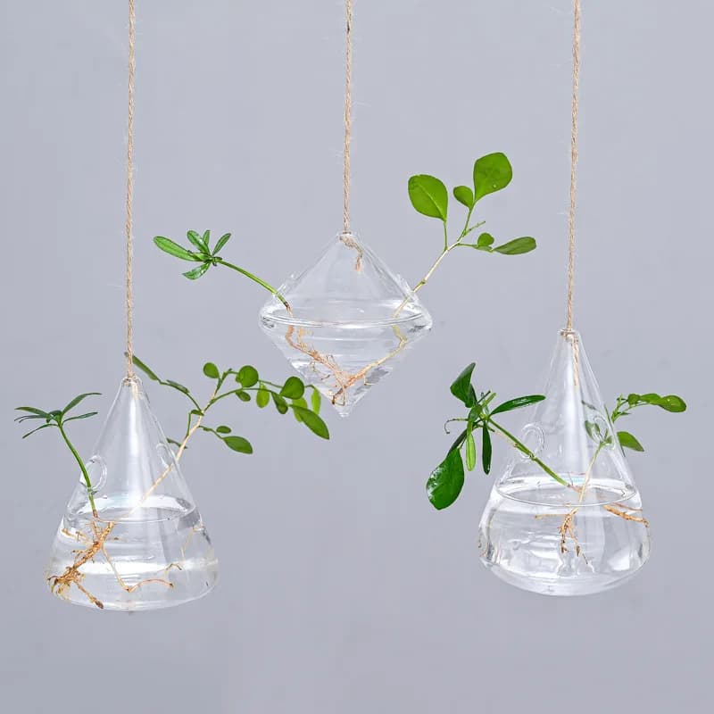 6 pz/pacco design diverso appeso vaso per terrario in vetro decorazione della casa matrimonio prop contenitore trasparente serbatoio per piante idroponiche