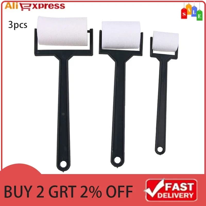 Sponge rollers Brush to paint color Wall sticker Craft tool White sponge brush Children's foam paint Drawing DIY clothing 3 pieces