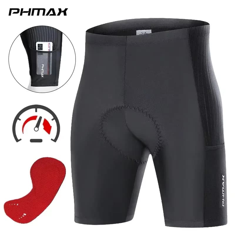 Pantaloncini da ciclismo da uomo PHMAX pantaloni da ciclismo traspiranti MTB da strada con tasche 5D Gel Pad Racing Bike Riding Short