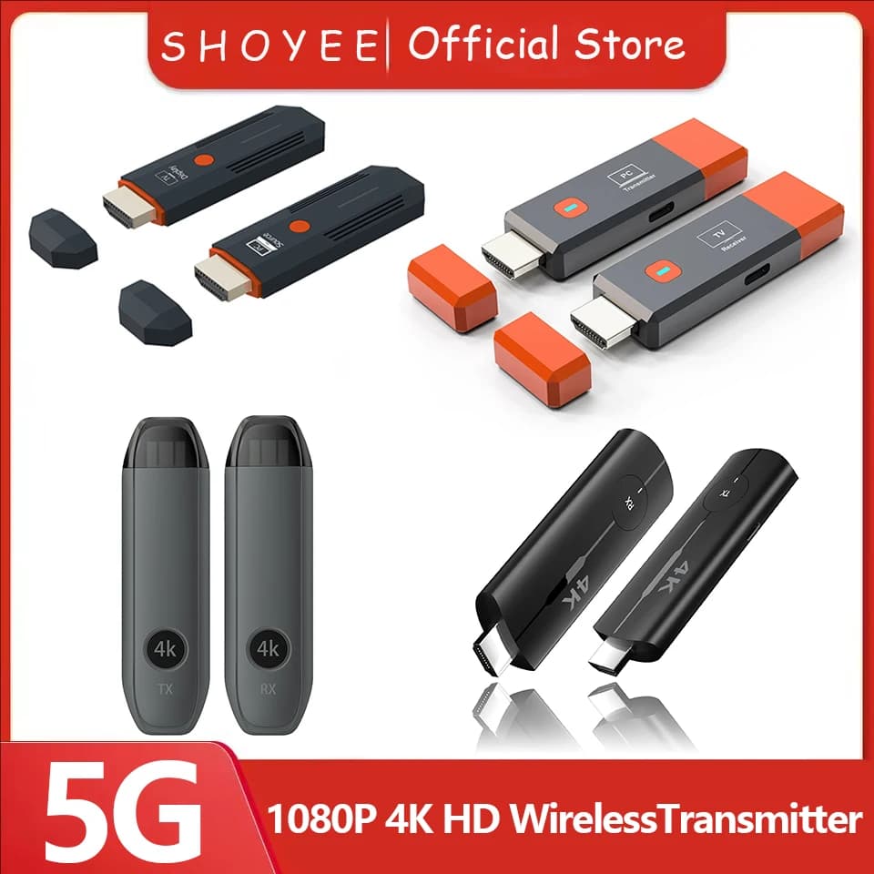 4K/1080P Wireless HDMI-Compatibile Ricevitore Video Trasmettitore Adattatore Extender TV Stick Dongle per Fotocamera Laptop PC per Monitorare