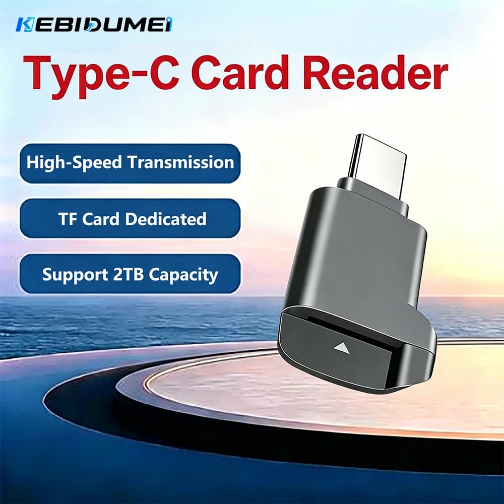 Kebidumei TF Memory Card Reader Type C OTG To TF Card Adapter Support 2TB Capacity Compatible with Laptop Tablet and Smartphone