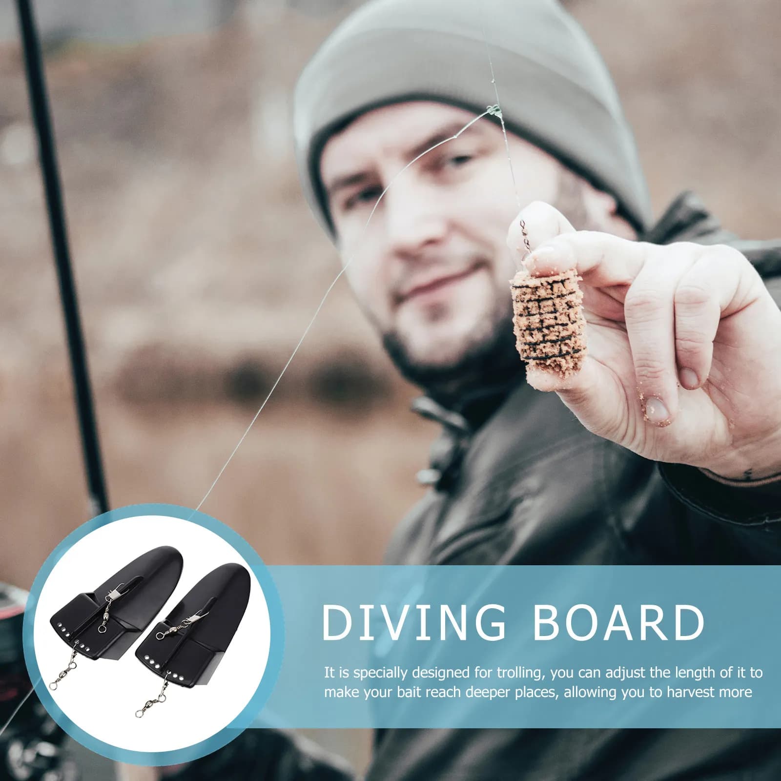 2 Pezzi Tavola da Pesca Subacquea Regolabile in Plastica Resistente, Accessorio per Trolling, Forniture per la Pesca