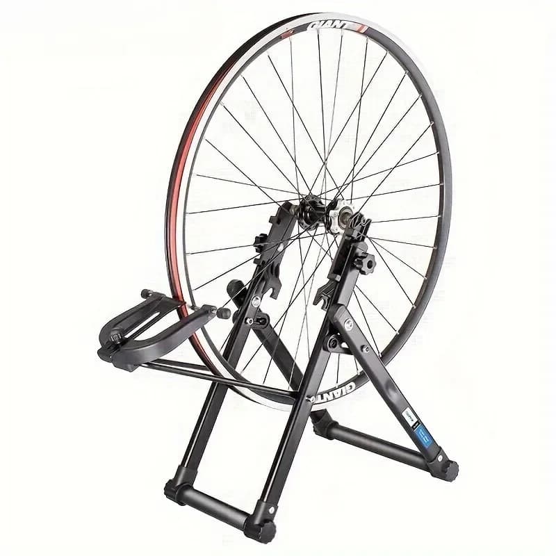 Supporto per Raddrizzatura Ruote Bici, Cavalletto Pieghevole per Manutenzione Pneumatici, Strumento Professionale per Meccanici e Uso Domestico