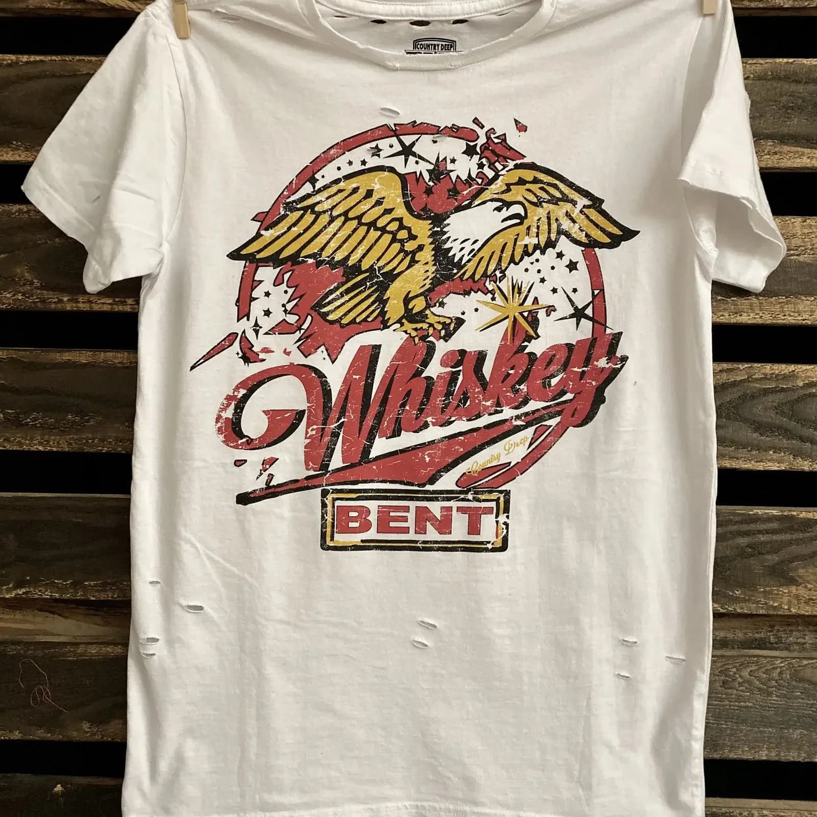T-shirt unisex vintage Whiskey Bent 22, 70s, effetto invecchiato, lavaggio casual, per tutti i giorni, comoda