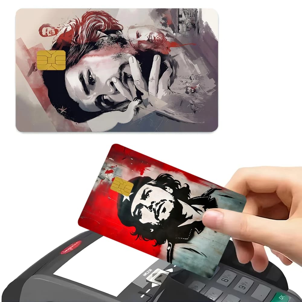 Che Guevara Gioco Anime Pellicola adesiva Custodia in pelle per piccola grande senza chip Carta di credito di debito lato anteriore