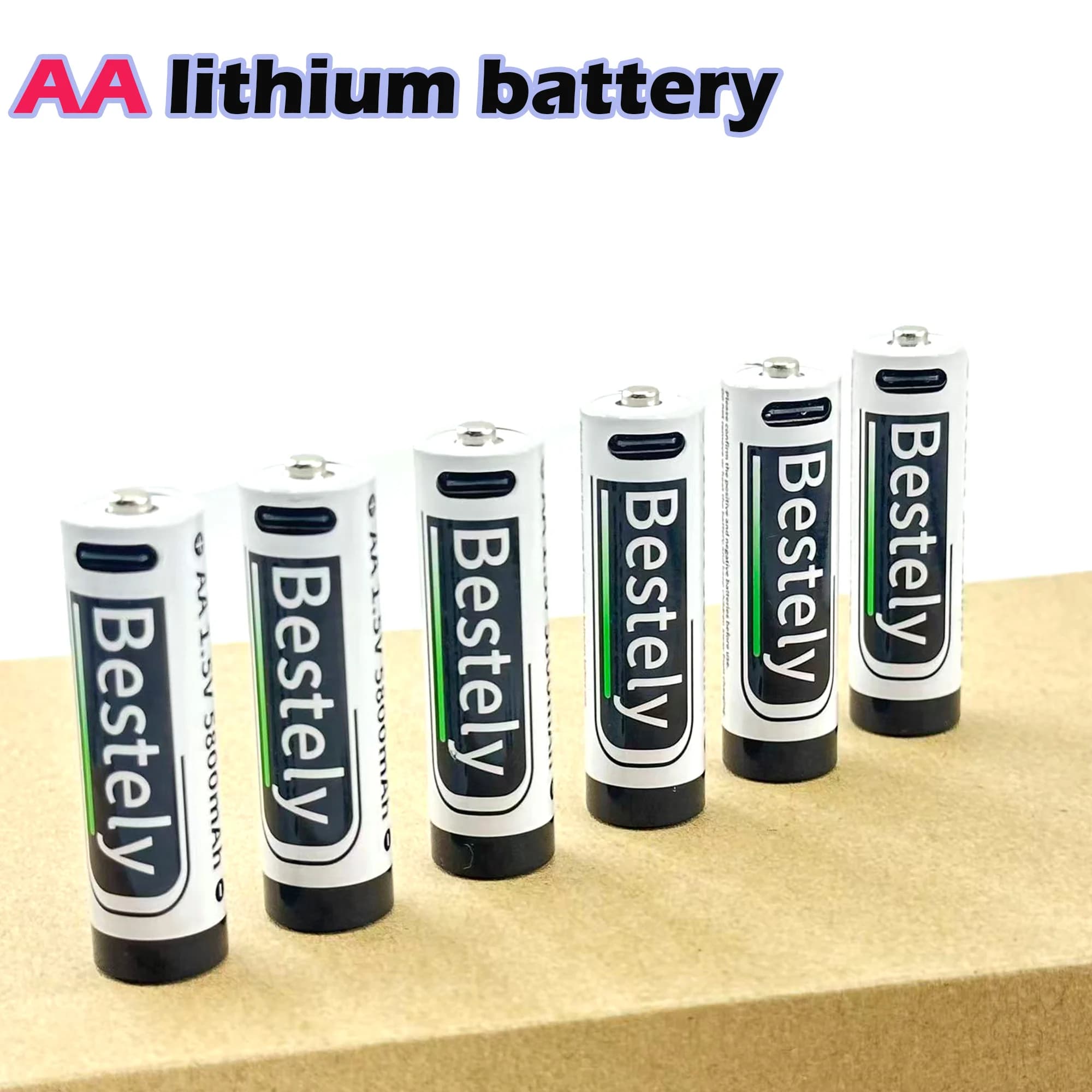 Batteria ricaricabile AA 1.5V 5800mAh USB Type-C, batteria ricaricabile agli ioni di litio AA per telecomandi, serrature intelligenti e giocattoli.