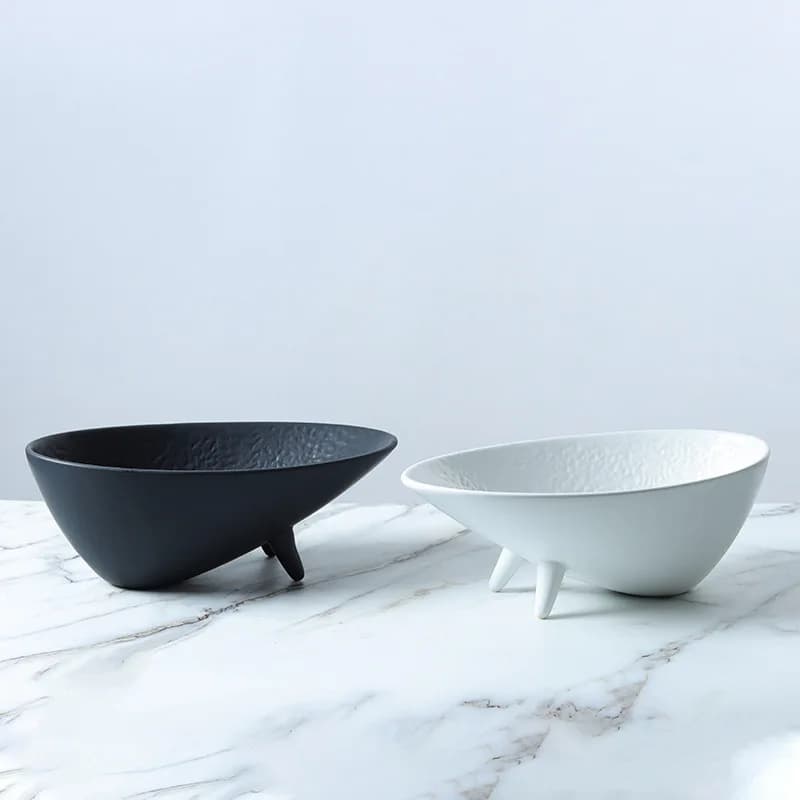 Nordic Ceramic Dinner Plate Dried Fruit Tray Snack Plate Fruit Bowl Salad Bowl Dessert Plates Refreshment Tray Candy Plate Decor