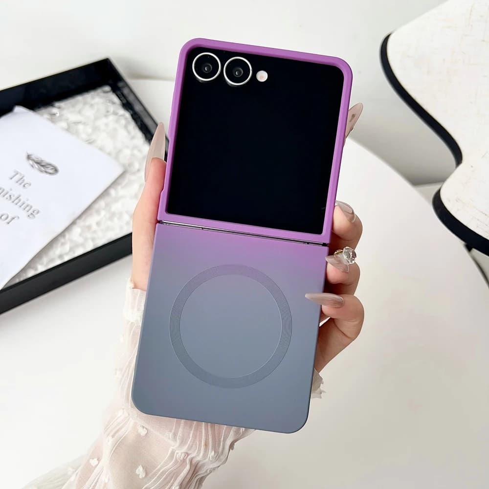 For Magsafe Magnetic Wireless Gradient Phone Case for Samsung Galaxy Z Flip 8 Z Flip 8 7 6 4 5 Flip7 Liquid Silicone Cover