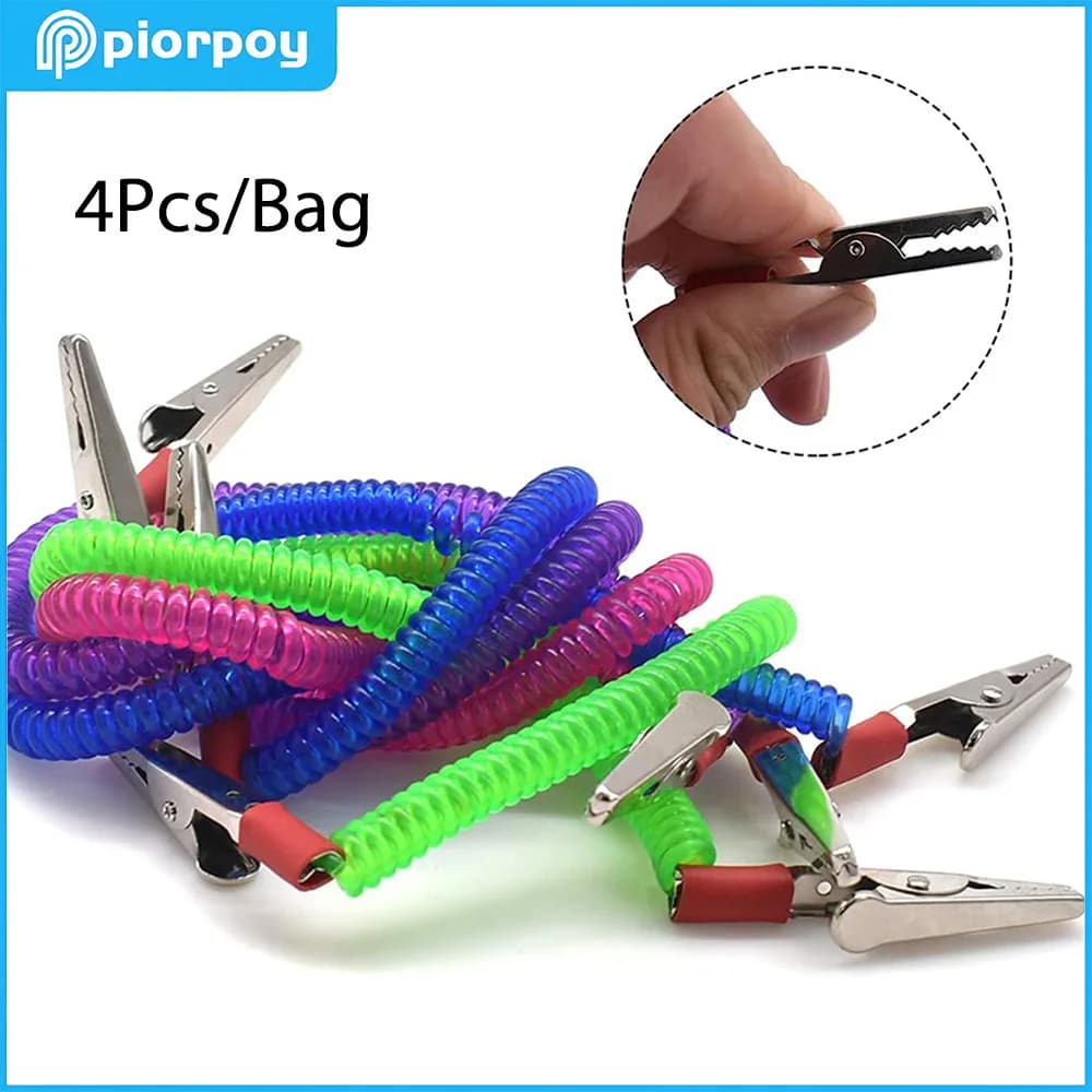 PIORPOY 4 Pezzi/Busta Clip per Tovaglioli Dentali, Bavaglini Flessibili Elastici in Plastica Colorata, Materiale Odontoiatrico, Strumenti per Dentisti e Laboratori