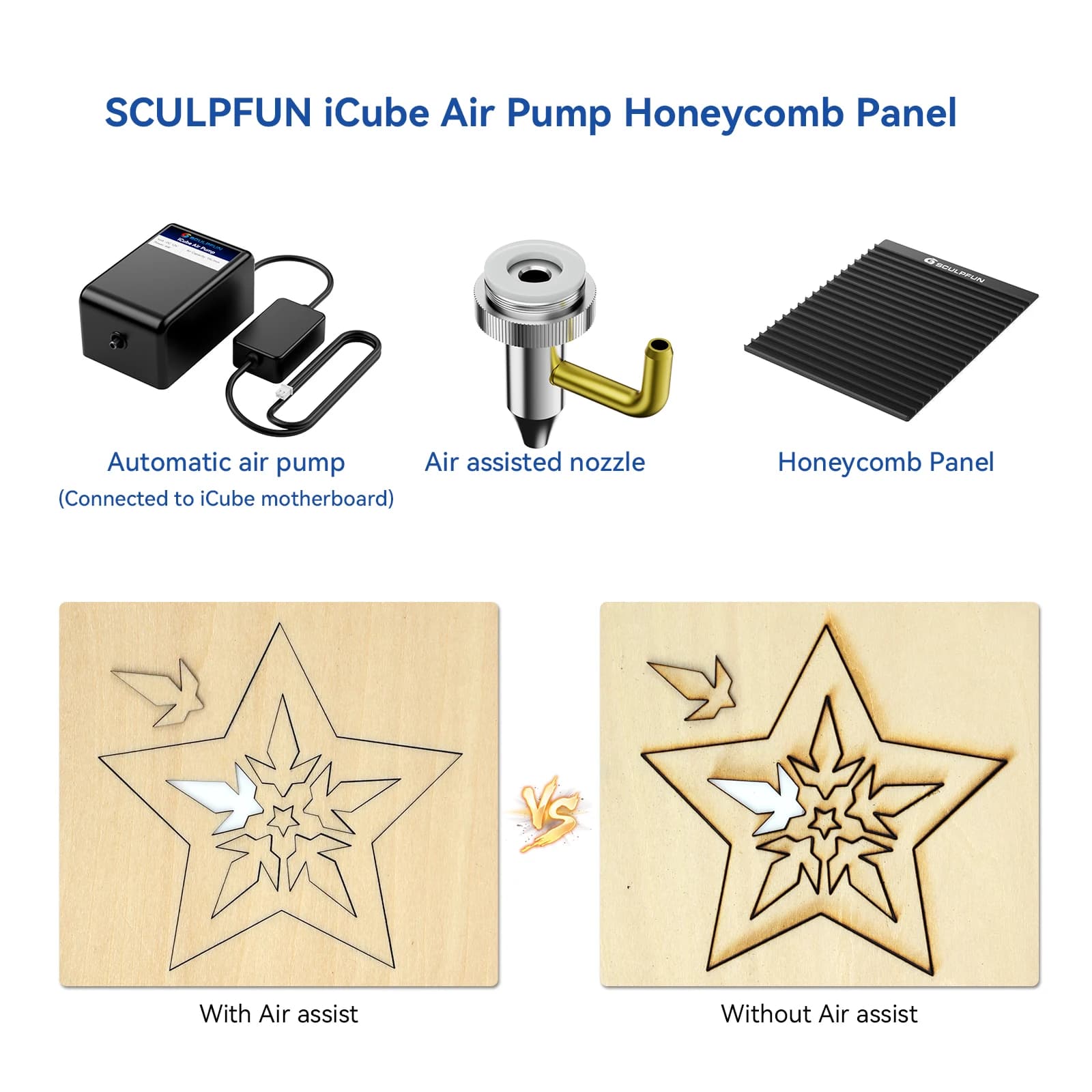 'Sale' Honeycomb Work Table SCULPFUN ICube for Protection Laser Engraver Table Cutting Laser Air Pump 15 l/min low noise