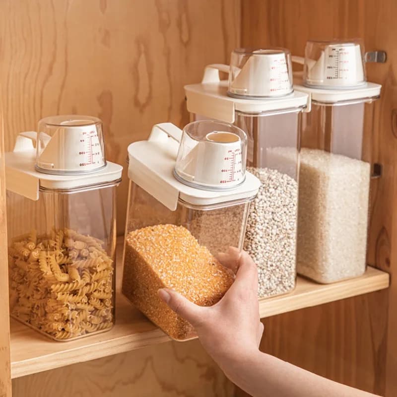 ​​Airtight Food Storage Containers - Premium PP Plastic Canisters for Dry Goods, Grains Kitchen Pantry Organization JJ0462