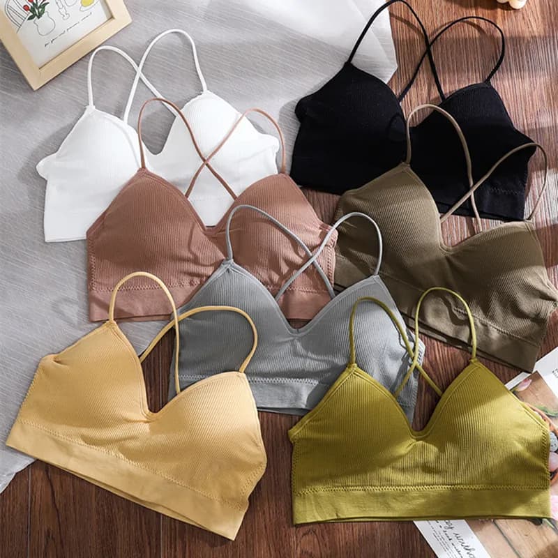 Seamless Bras for Women Sexy Lingerie Beauty Back Deep V Bralette Wire Free Thin Underwear Push Up Bra Female Brassiere Tops