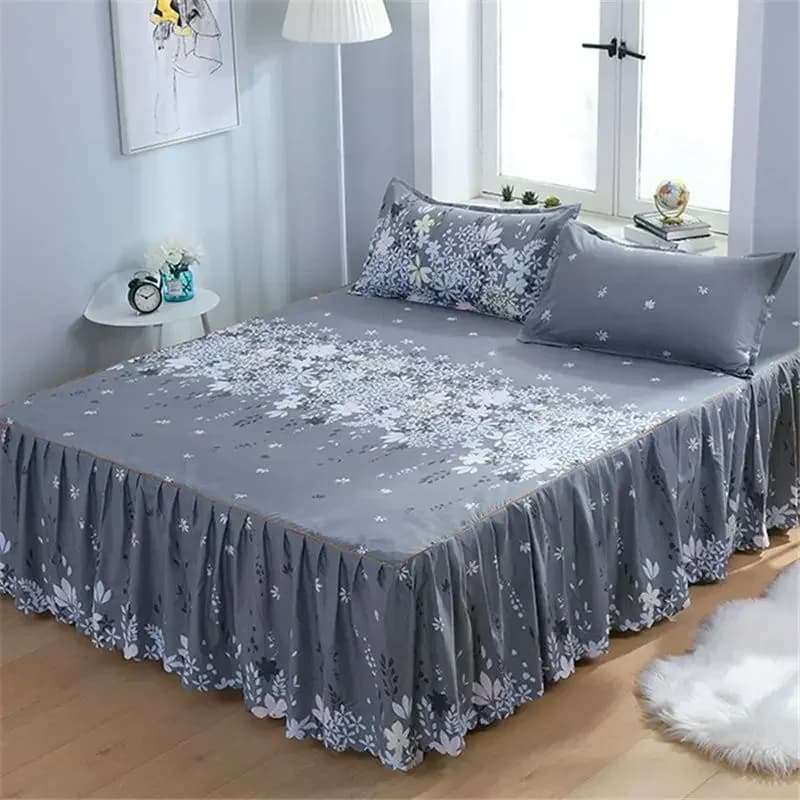 Elegante gonna per circonferenza del letto monopezzo, copriletto e copriletto versione coreana, design resistente allo sbiadimento